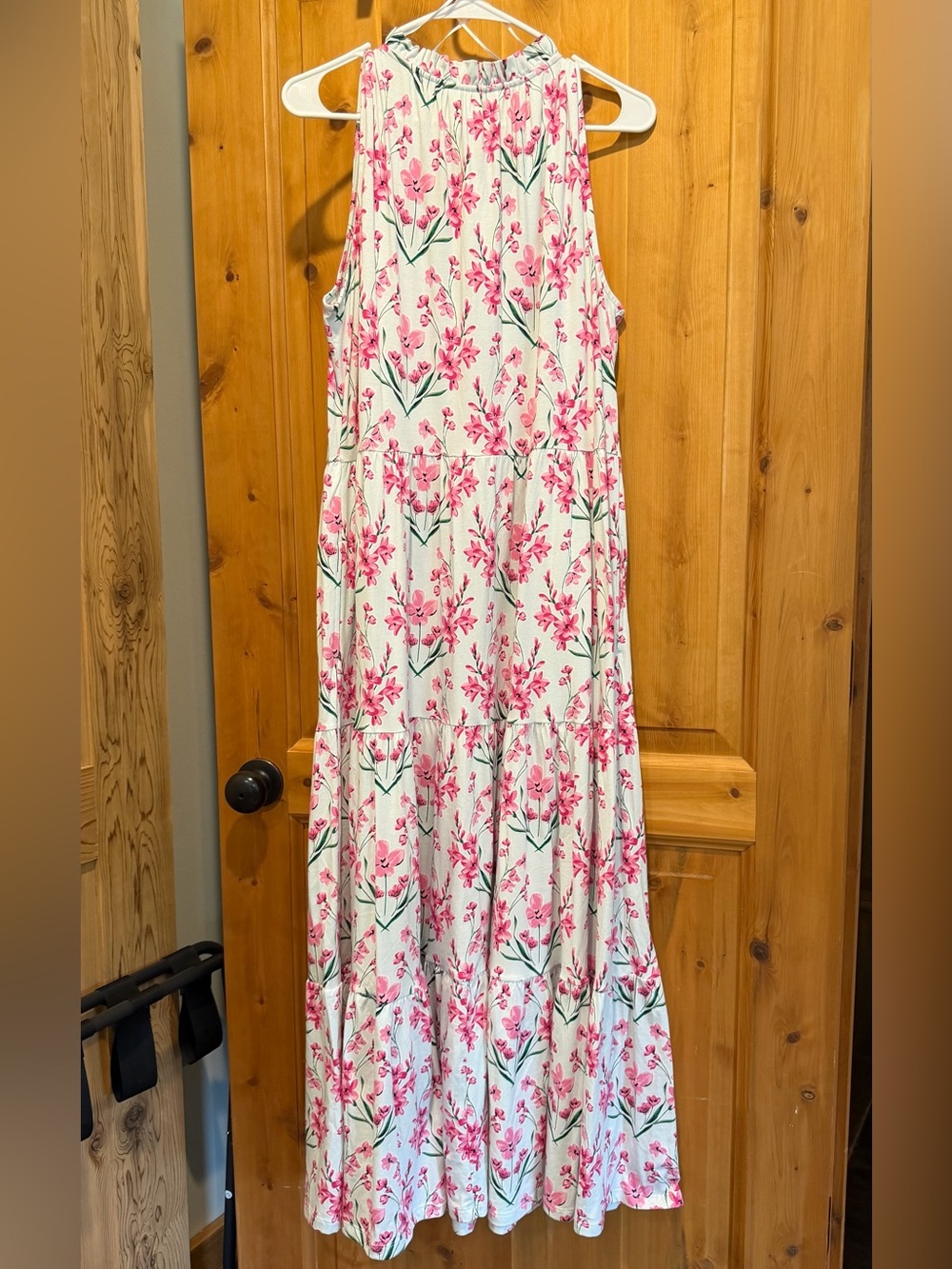 crown & ivy White Pink & Green Floral Maxi Dress XL NWT - Picture 3 of 5